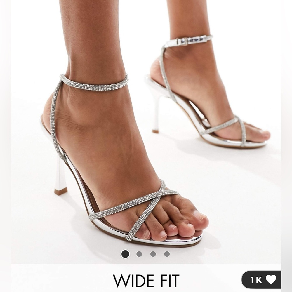 ASOS Simmi London Silver Strappy Heels